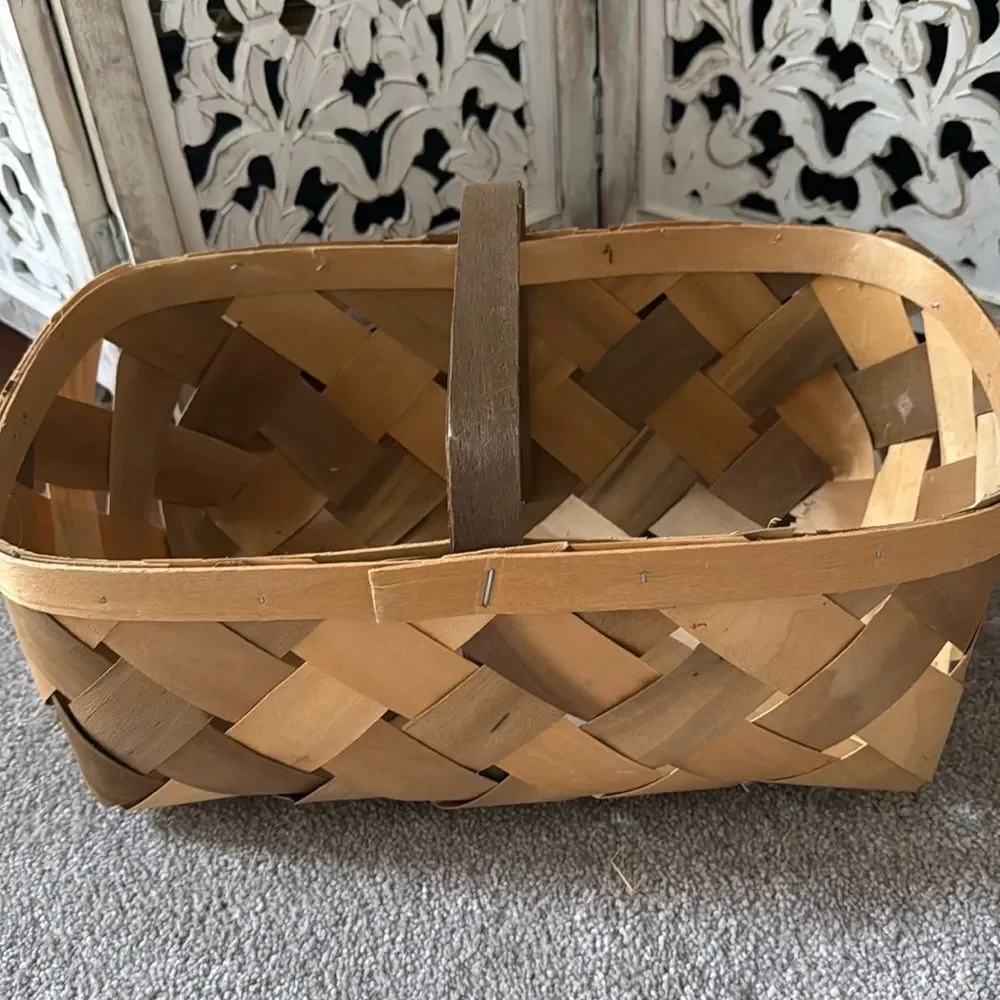 Woven Tan and Brown Basket